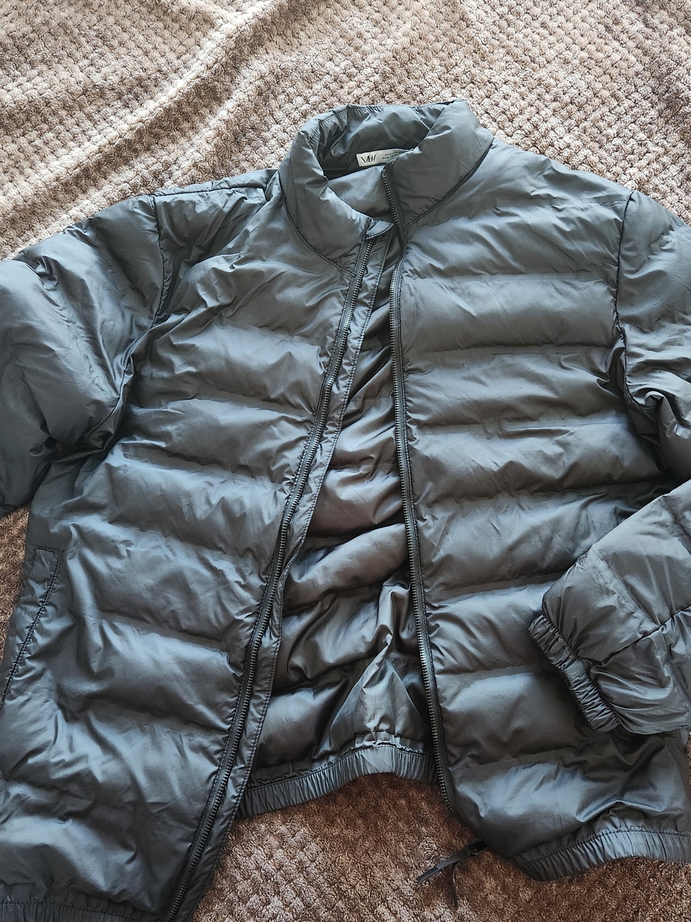 Zara Men's Black Quilted Puffer Jacket